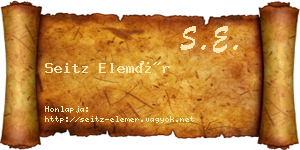 Seitz Elemér névjegykártya
